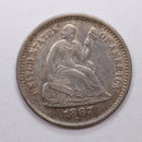 1867-S Seated Liberty Half Dime, About Uncirculated better date, STORE
