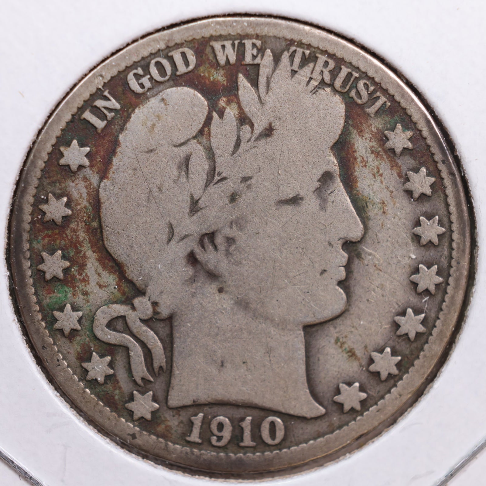 1910 Barber Half Dollar, Very Good Circulated Coin, Store #HR0584