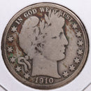 1910 Barber Half Dollar, Very Good Circulated Coin, Store