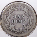 1908-D Barber Silver Dime, Very Good + Circulated Coin, Store Sale