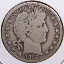 1912-D Barber Half Dollar, Very Good Circulated Coin, Store
