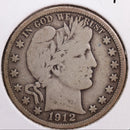 1912-D Barber Half Dollar, Very Good Circulated Coin, Store