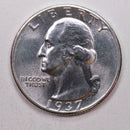 1937 Washington Silver Quarter, Gem Mint State, Uncirculated Coin, Store Sale