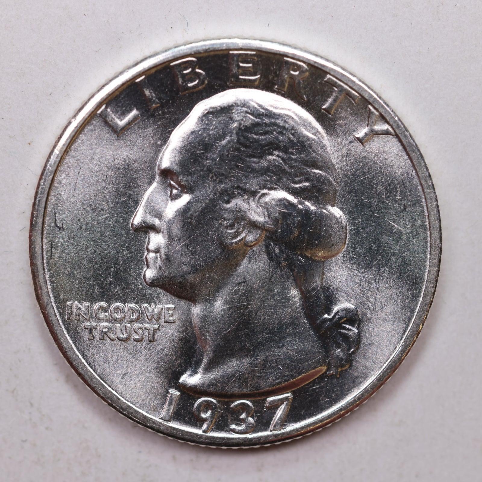 1937-D Washington Silver Quarter, Gem Mint State, Uncirculated Coin, Store Sale #QR797.