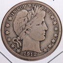 1912-S Barber Half Dollar, Fine Circulated Coin, Store