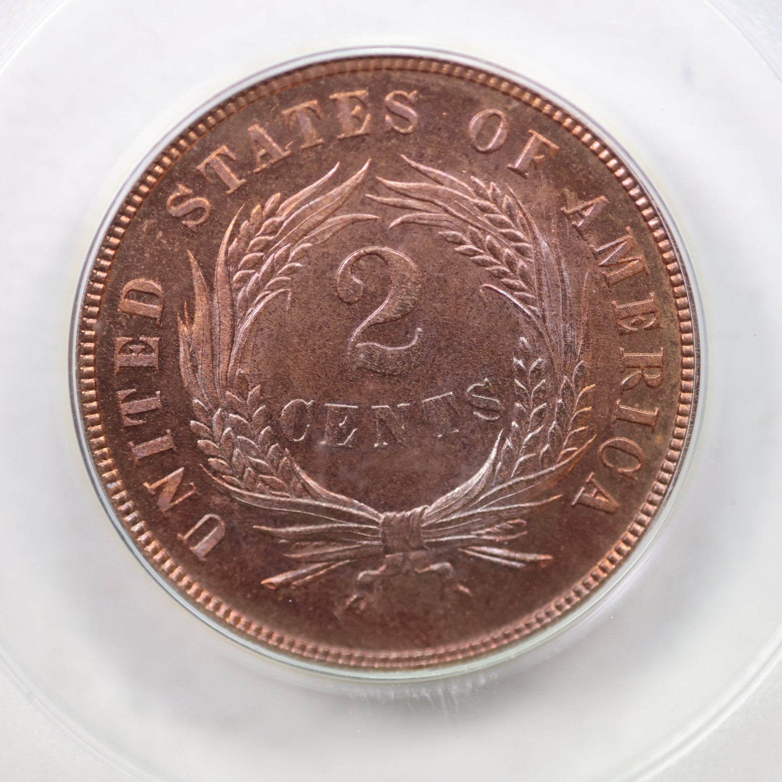 1872 Two Cent Piece, PCGS Proof-65 RED, Nice Eye Appeal. Store #G2C002