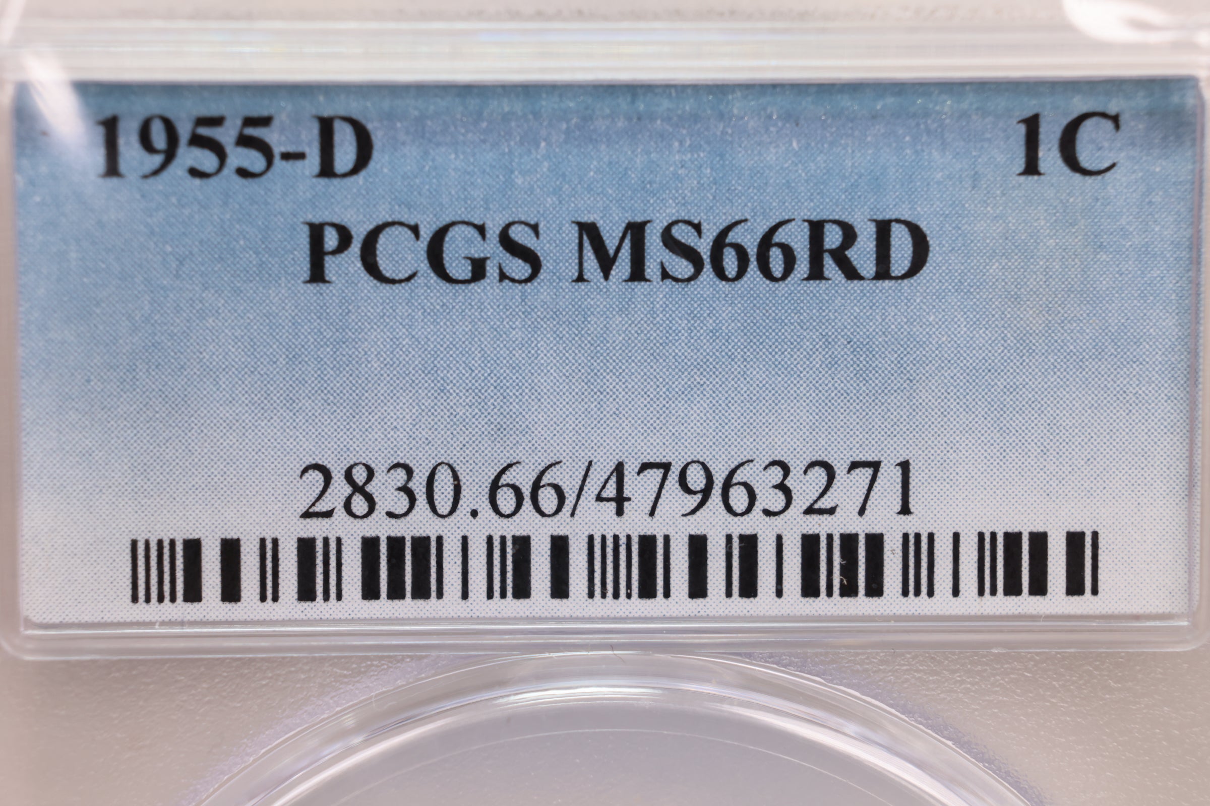 1955-D Lincoln Wheat Cent, PCGS Certified MS-66, Red., Store #GCT048