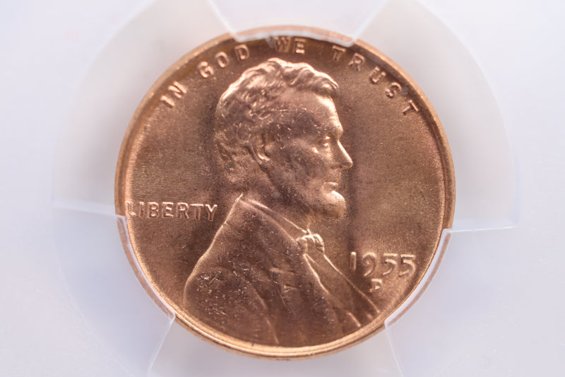 1955-D Lincoln Wheat Cent, PCGS Certified MS-66, Red., Store