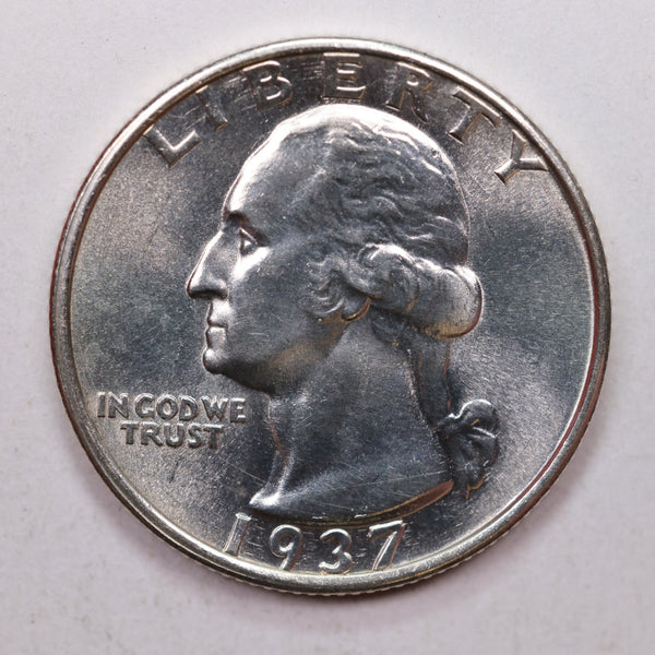 1937-S Washington Silver Quarter, Gem Uncirculated Coin, Store Sale #QR809.