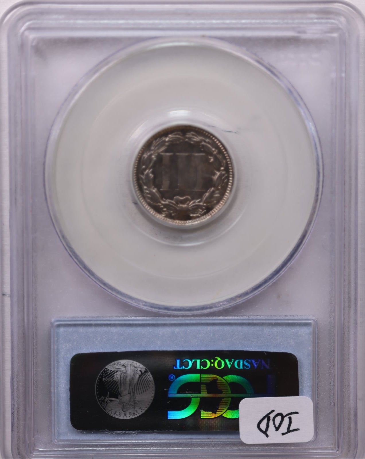 1867 Three Cent Copper Nickel., Uncirculated., PCGS MS-64, Store #3C0003
