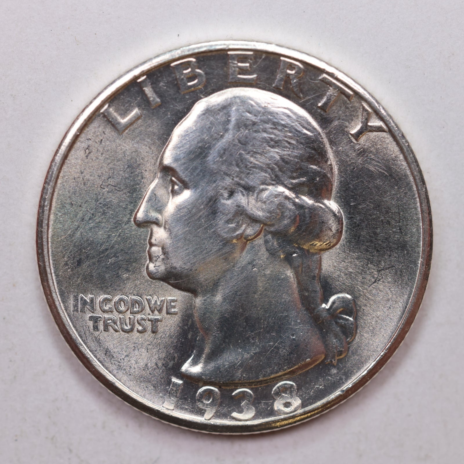 1938-S Washington Silver Quarter, Gem Uncirculated Coin, Store Sale #QR810.