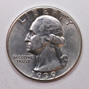 1939 Washington Silver Quarter, About Uncirculated Coin, Store Sale