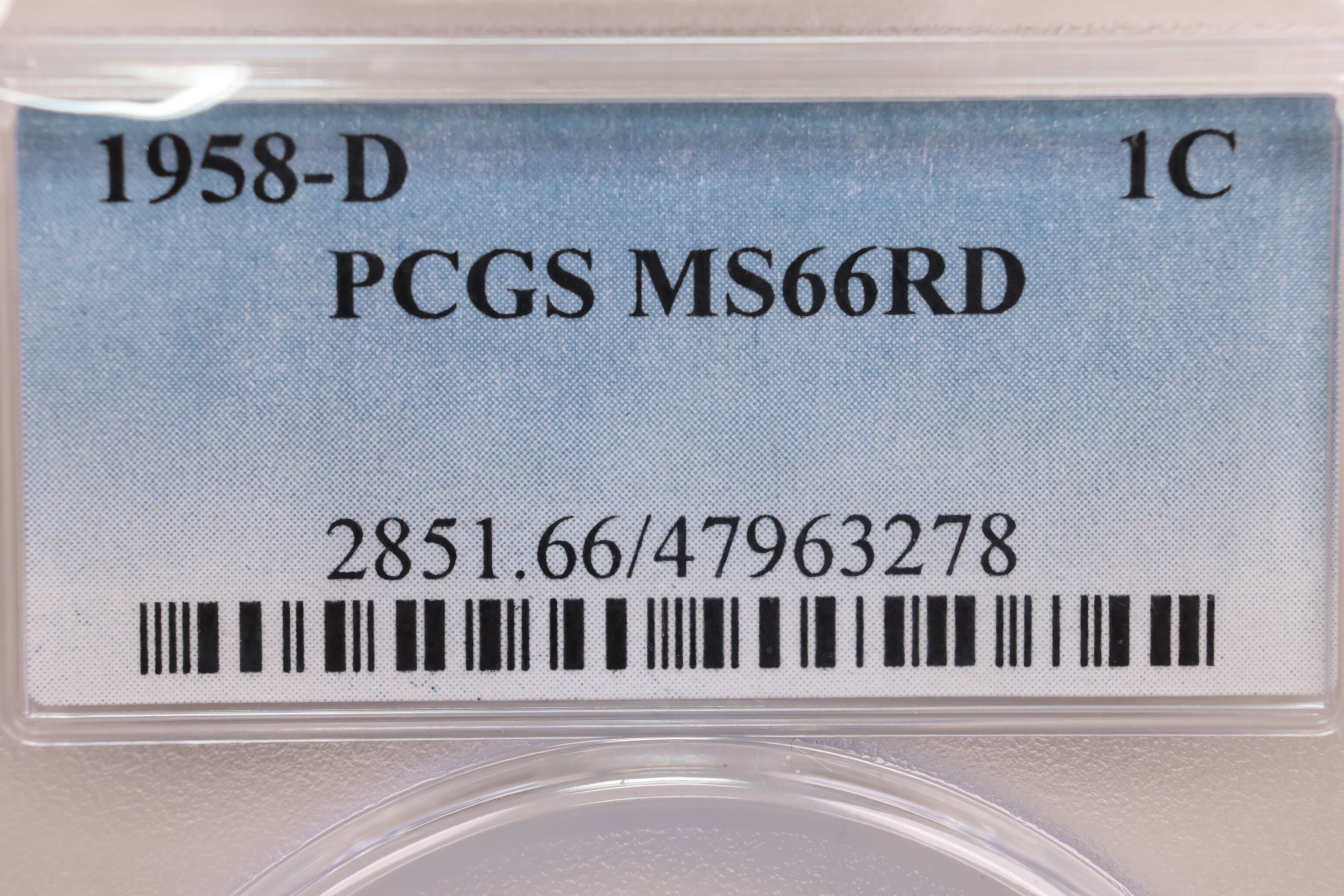 1955-D Lincoln Wheat Cent, PCGS Certified MS-66, Red., Store #GCT048