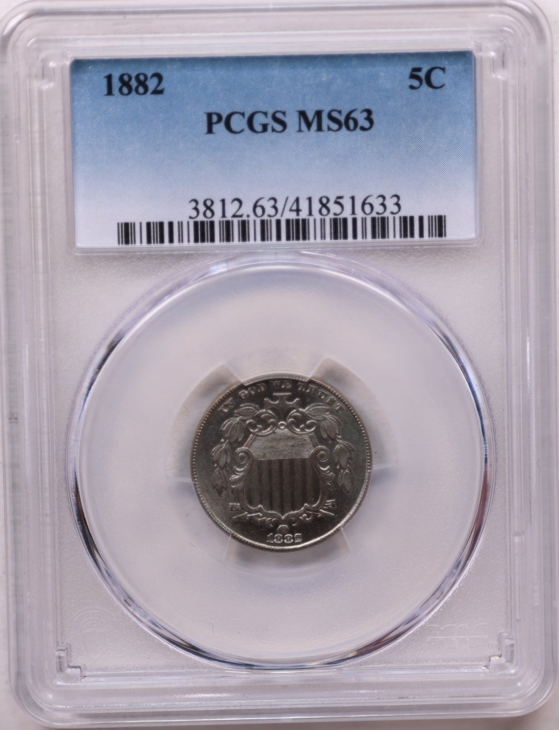 1882 Shield Nickel, Choice Business Strike, PCGS MS-63, Store #GNL005.