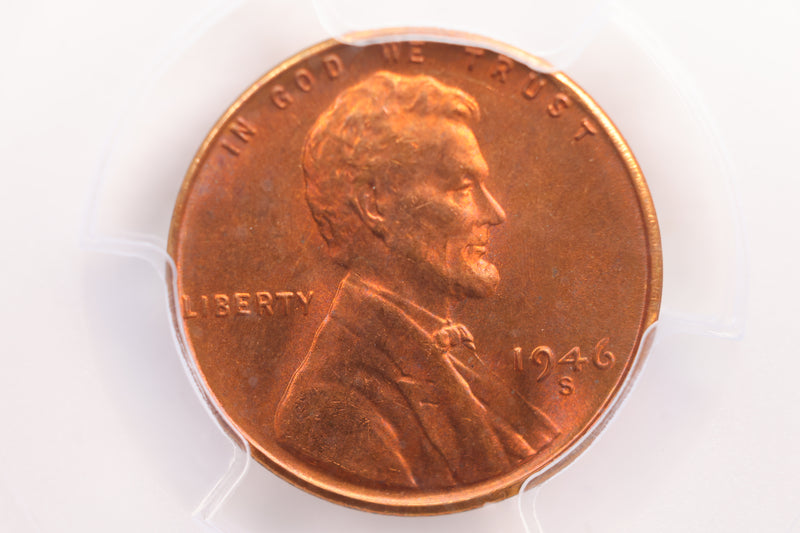1946-S Lincoln Wheat Cent, PCGS Certified MS66, Red, Store