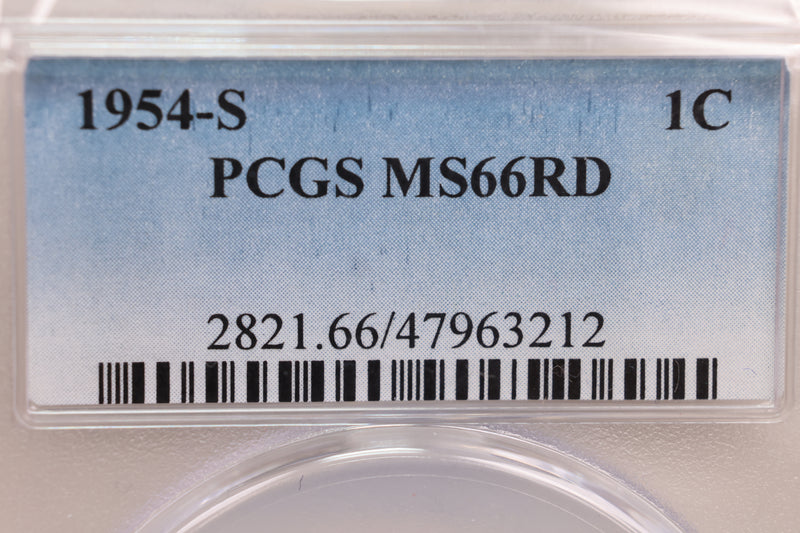 1946-S Lincoln Wheat Cent, PCGS Certified MS66, Red, Store
