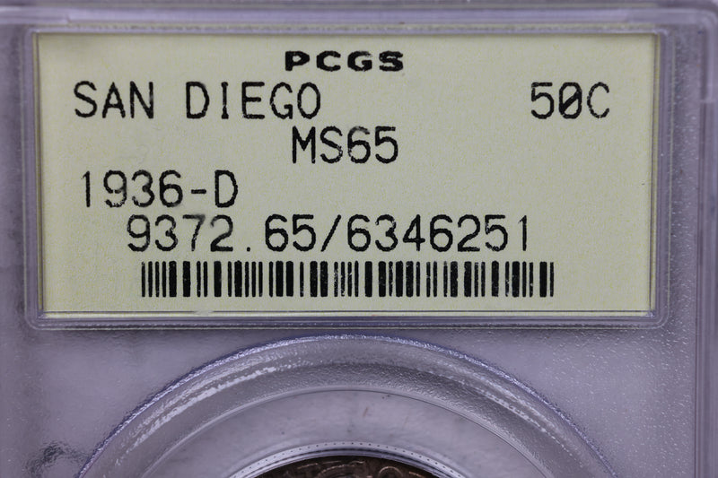 1936-D San Diego Silver Commemorative., PCGS MS65, Store