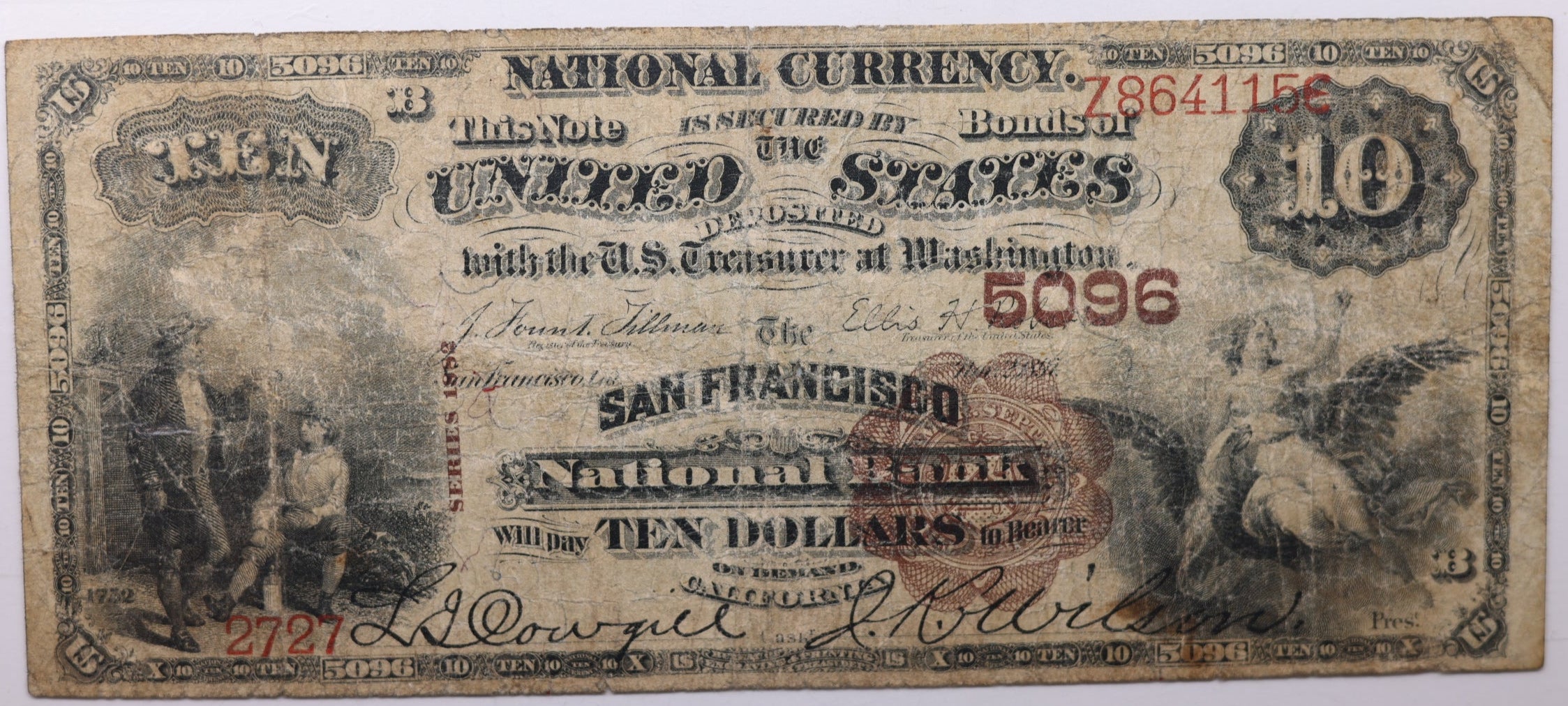1882 $10., Brown Back., National Currency., San Francisco, CA., PMG F-12., LGNB004