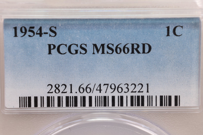 1946-S Lincoln Wheat Cent, PCGS Certified MS66, Red, Store