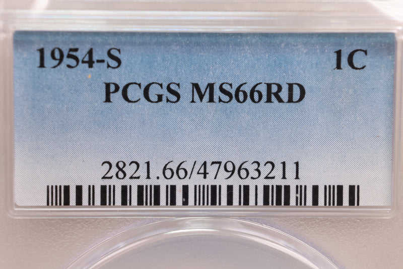 1946-S Lincoln Wheat Cent, PCGS Certified MS66, Red, Store