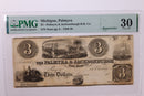 18__ $3., Obsolete Currency., Palmyra, MI., PMG Graded VF30., Store