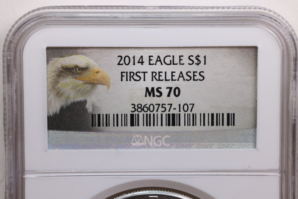 2014 American Silver Eagle, Business Strike, NGC MS-70, Store SALE #AE0198.