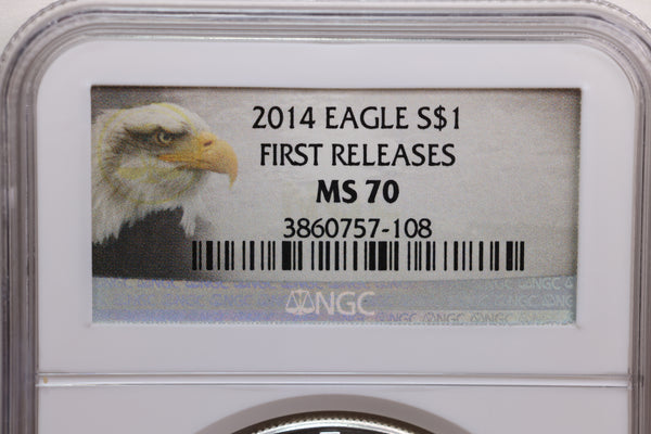 2014 American Silver Eagle, Business Strike, NGC MS-70, Store SALE #AE0199.