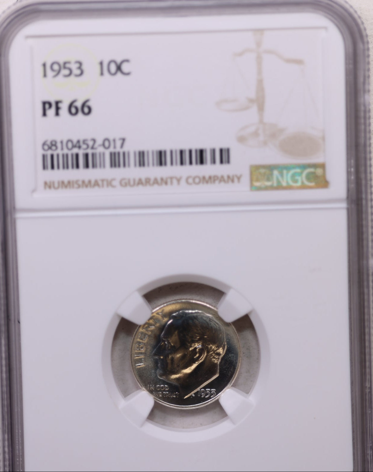 1953 Roosevelt Silver Dime, Proof Strike, NGC Certified PF-66, Store Sale #GDE023