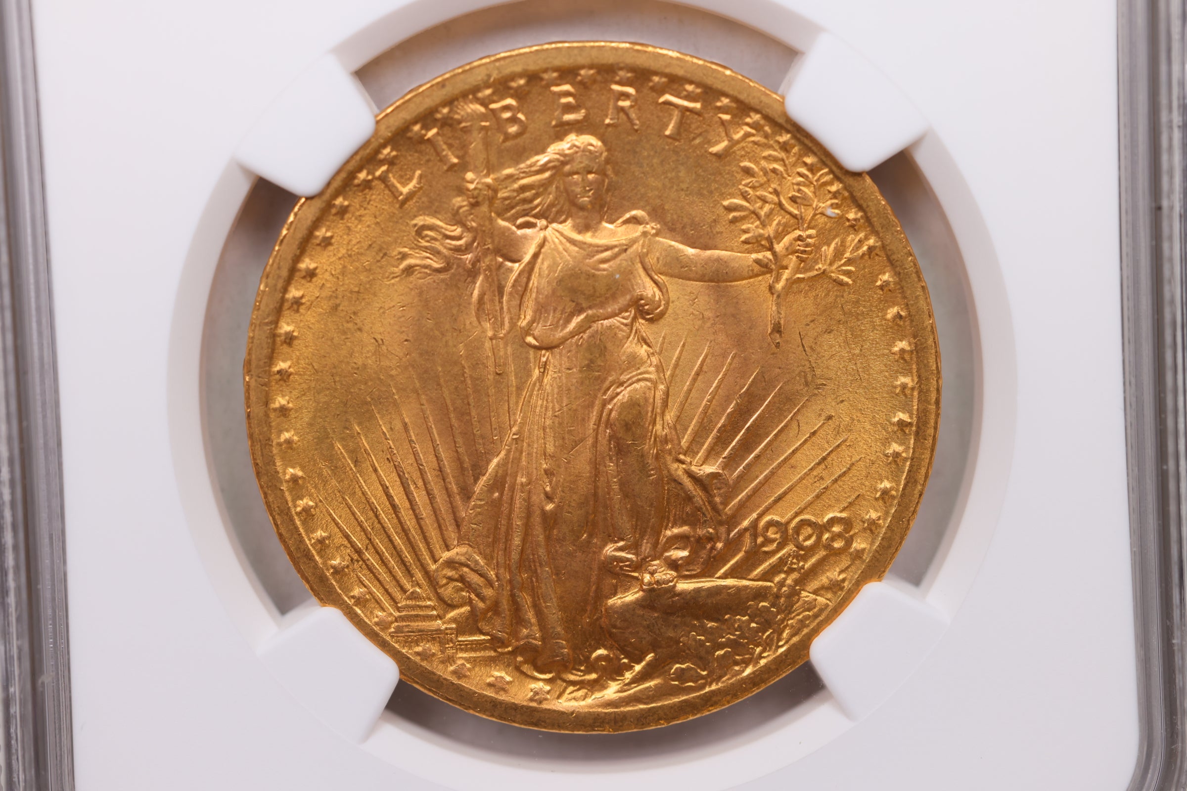 1908 $20 Gold Saint, Pre 1933 Double Eagle, NGC MS-64, Store Sale #G0126.