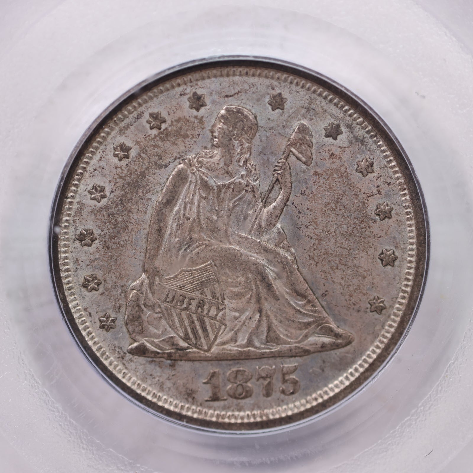 1875-S Twenty Cent Piece, Mint State Coin, PCGS Certified MS-63, Store #20C01.