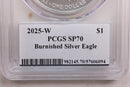 2025-W American Silver Eagle, Burnished Strike, NGC MS-70, Store SALE