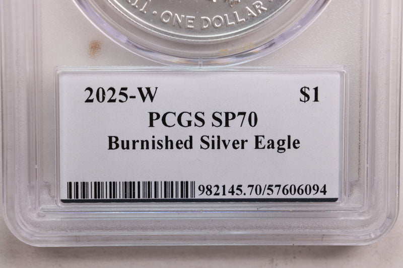 2025-W American Silver Eagle, Burnished Strike, NGC MS-70, Store SALE