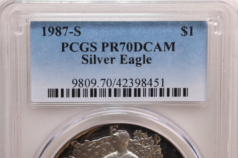 1987-S American Silver Eagle, Proof Strike, PCGS PR-70, Store SALE