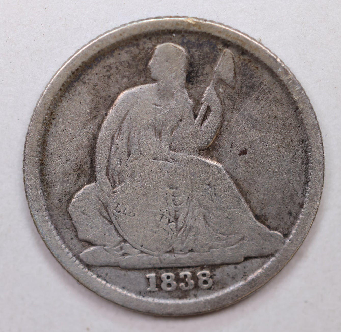 1838-O Seated Liberty Dime, Small Date, Circulated Coin, Store Sale #DE669