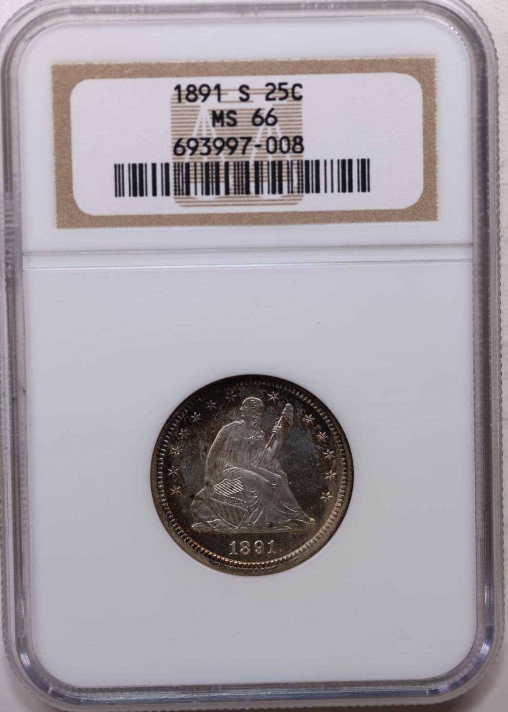 1891-S Seated Liberty Quarter, Gem Mint State, NGC MS-66, Store Sale #GQR012.