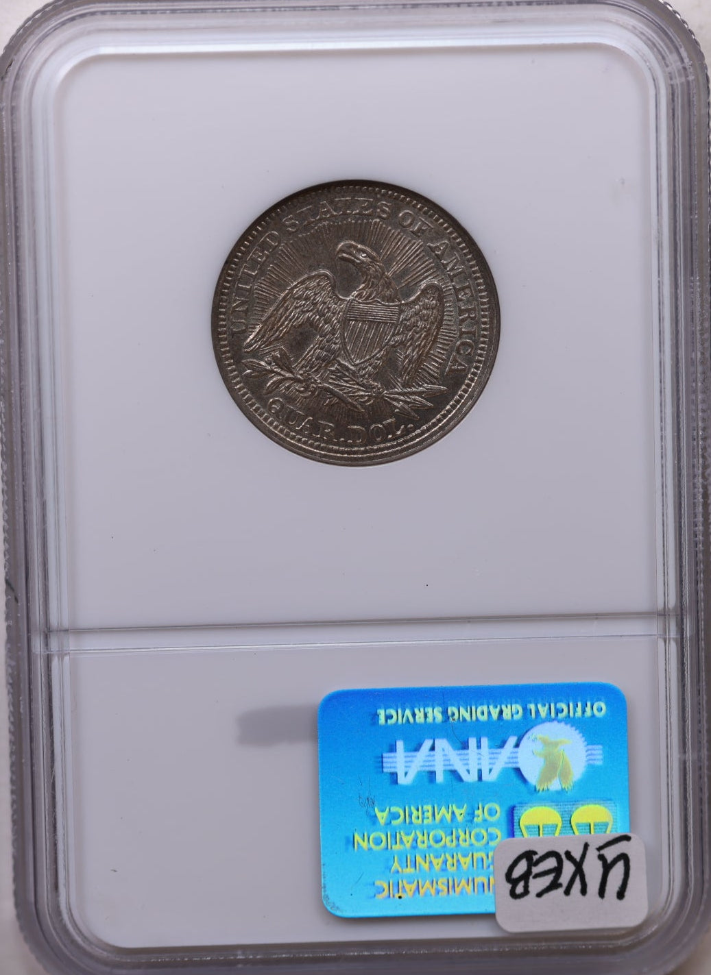 1853/4 Seated Liberty Quarter, 'Repunched Date', NGC AU58, Store Sale #GQR013.