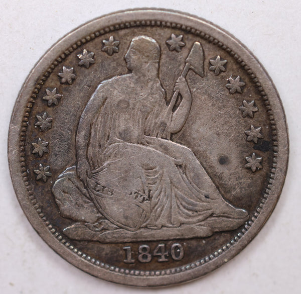 1840-O Seated Liberty Dime, Collectible Circulated Coin, Store Sale #DE676.