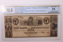 18__ $5., Washington D.C., Obsolete Currency., Remainder., PCGS AU55., Store