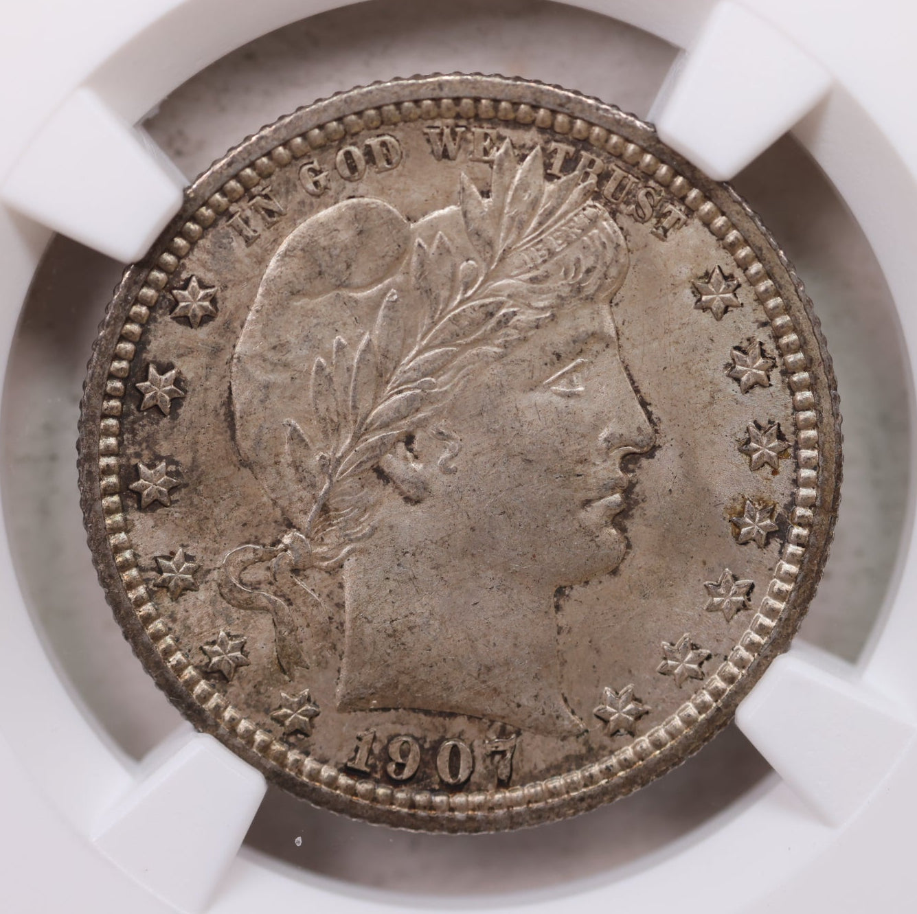 1907-S Barber Silver Quarter, Nice Eye Appeal, PCGS MS-64, Store Sale #GQR024.