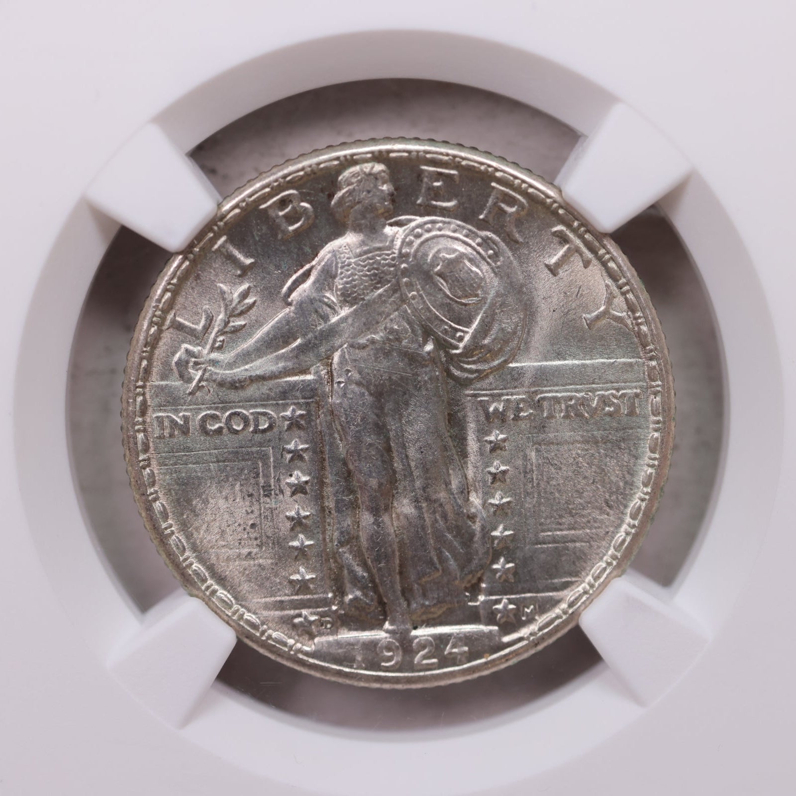 1924-D Standing Liberty Silver Quarter, Blast White, NGC MS-64, Store# GQR025.