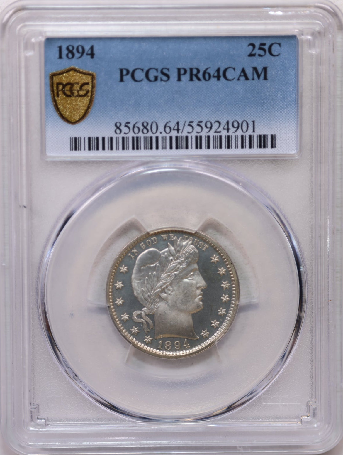 1894 Barber Silver Quarter, Proof Strike, PCGS PR-64, Store Sale #GQR031.