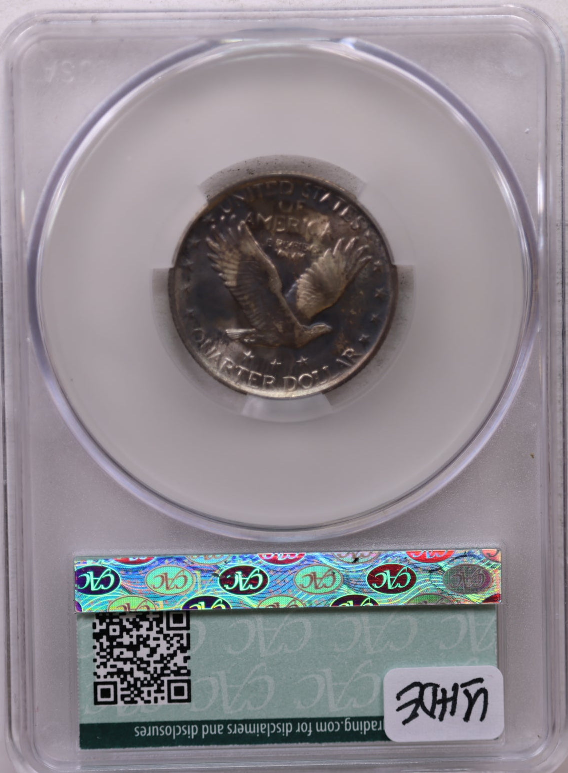 1921 Standing Liberty Silver Quarter, Toned!, CAC Grading MS63, Store# GQR029.