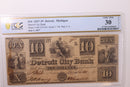 1837 $10., Detroit City Bank, MI., Obsolete Currency., PCGS VF-30., STORE