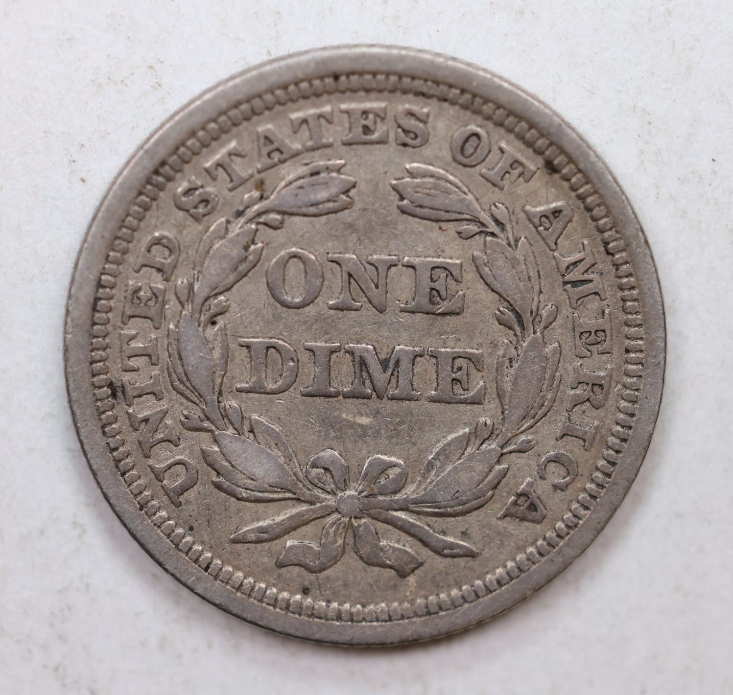 1853 Seated Liberty Dime, -No Arrows-, Circulated Coin, Store Sale #DE698.