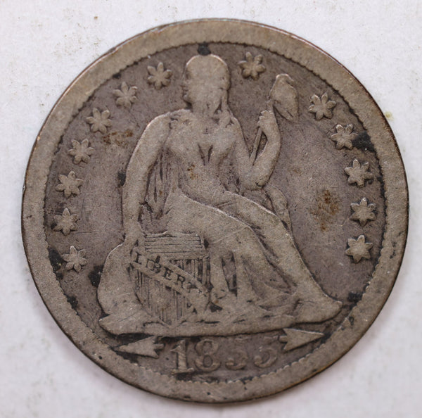 1855 Seated Liberty Dime, Collectible Circulated Coin, Store Sale #DE703.