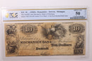 18__ $10., Remainder, Detroit, MI., Obsolete Currency., PCGS AU-50., STORE