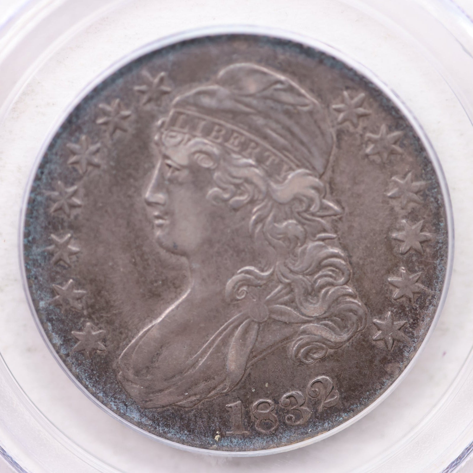 1832 Cap Bust Silver Half Dollar, Large Letters, PCGS AU-50. Store #GHR105