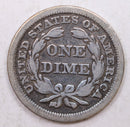 1856 Seated Liberty Dime, Large Date, Circulated Coin, Details, Store Sale