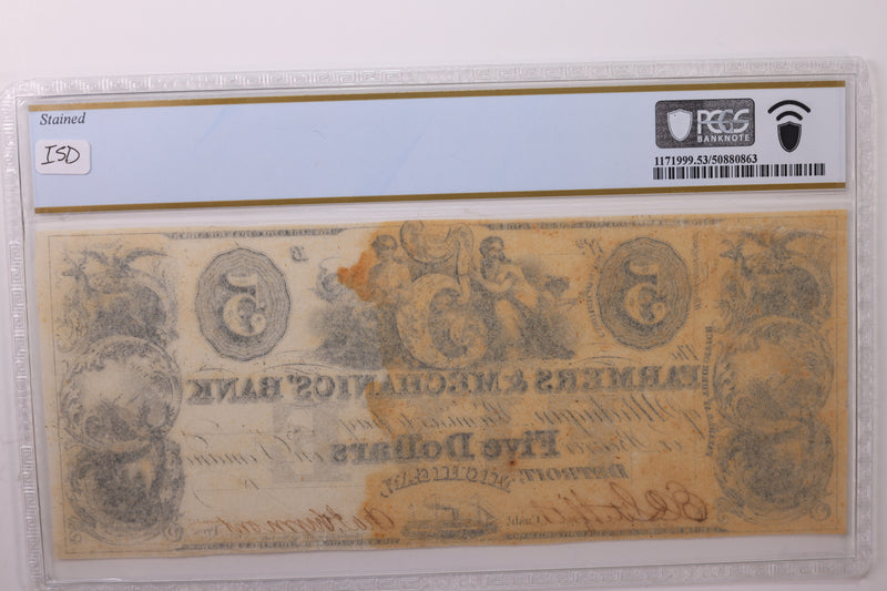 18__ $5., Remainder, Detroit, MI., Obsolete Currency., PCGS AU-53., STORE