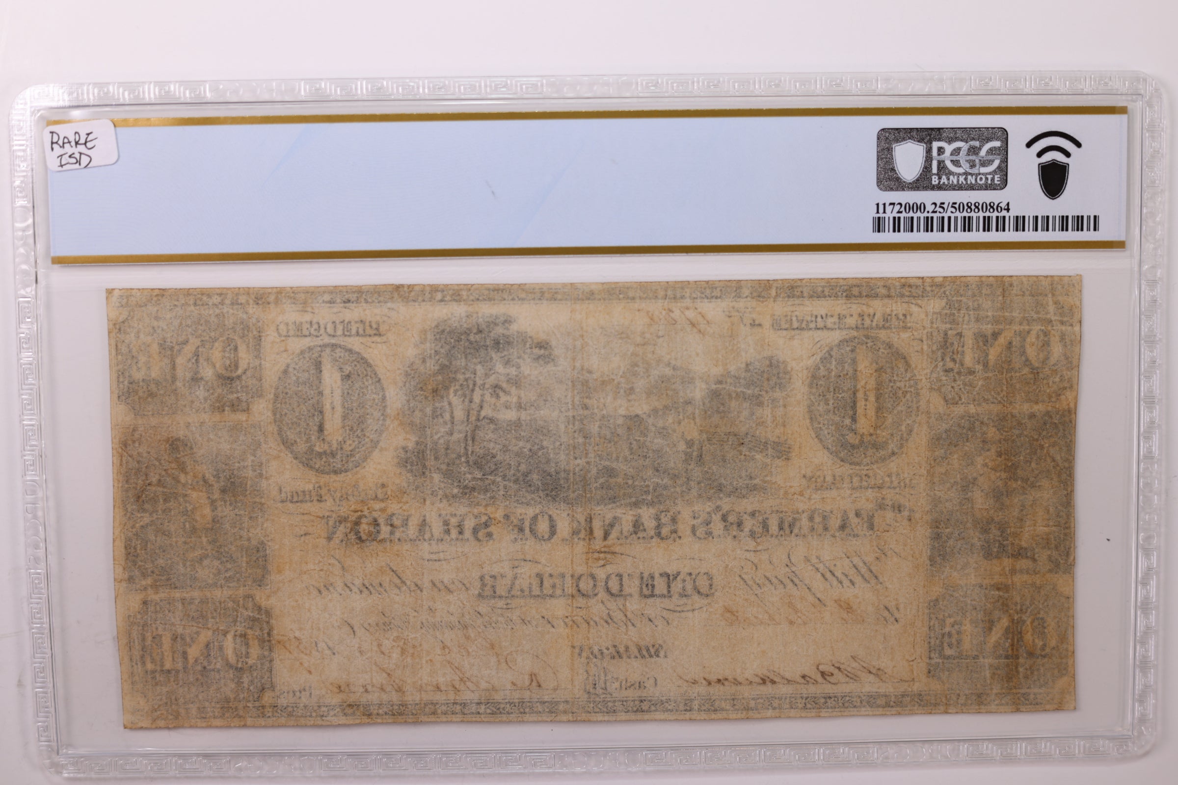1857 $1., SHARON, MI., Obsolete Currency., PCGS VF-25., STORE #GMI043